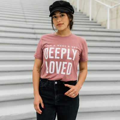 Deeply Loved Heather Mauve Tee